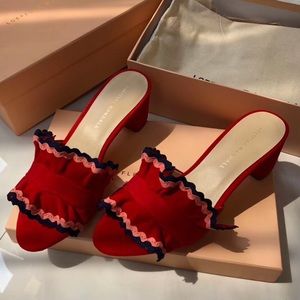 Loeffler Randall Women's Vera Ruffle Slide Sandal